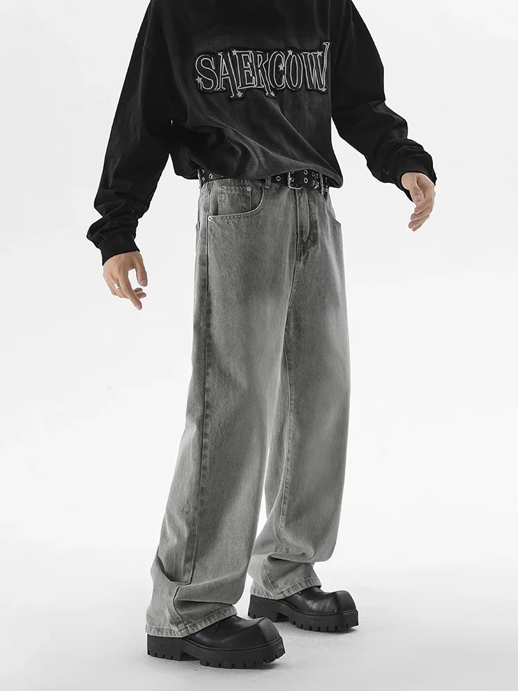 Pop Autumn New Men's Fashion Baggy Jeans Gray Vintage High Street Wide Legs Denim Trousers Male Casual Straight Pants Streetwear
Pop Autumn New Men's Fashion Baggy Jeans Gray Vintage High Street Wide Legs Denim Trousers Male Casual Straight Pants Streetwear