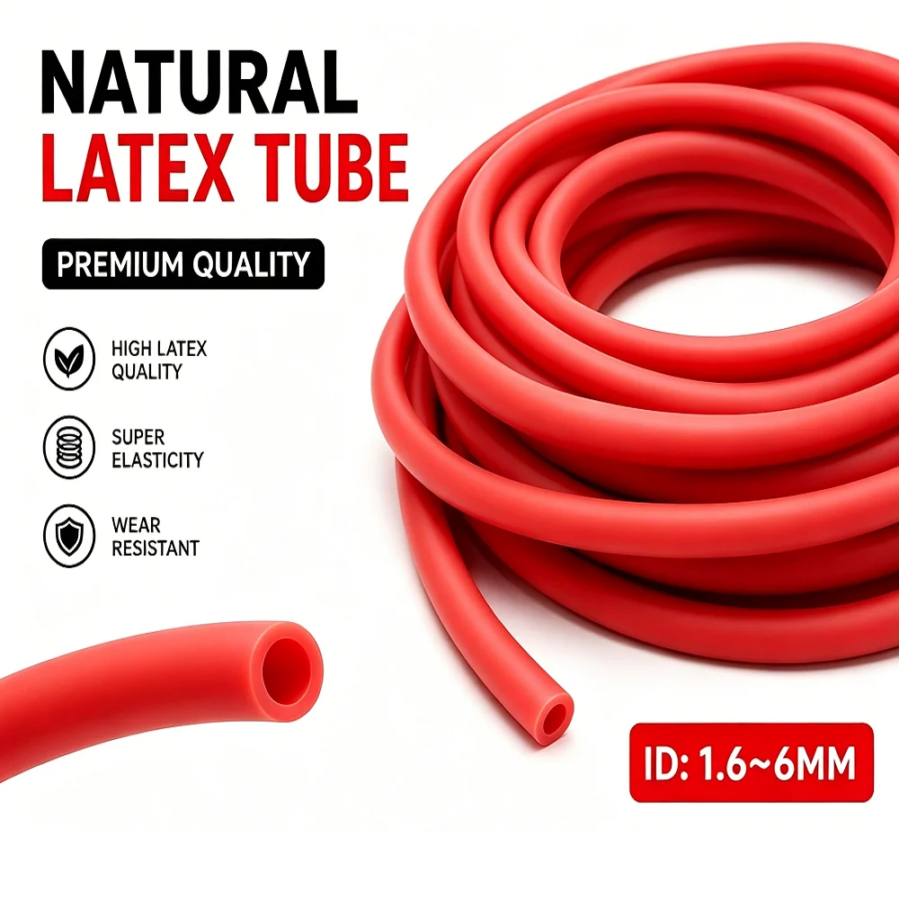High Elastic Red Latex Natural Rubber Hose, ID 1.6-6mm,Stretch Resistant for Fitness Resistance Bands, Industrial , DIY
High Elastic Red Latex Natural Rubber Hose, ID 1.6-6mm,Stretch Resistant for Fitness Resistance Bands, Industrial , DIY