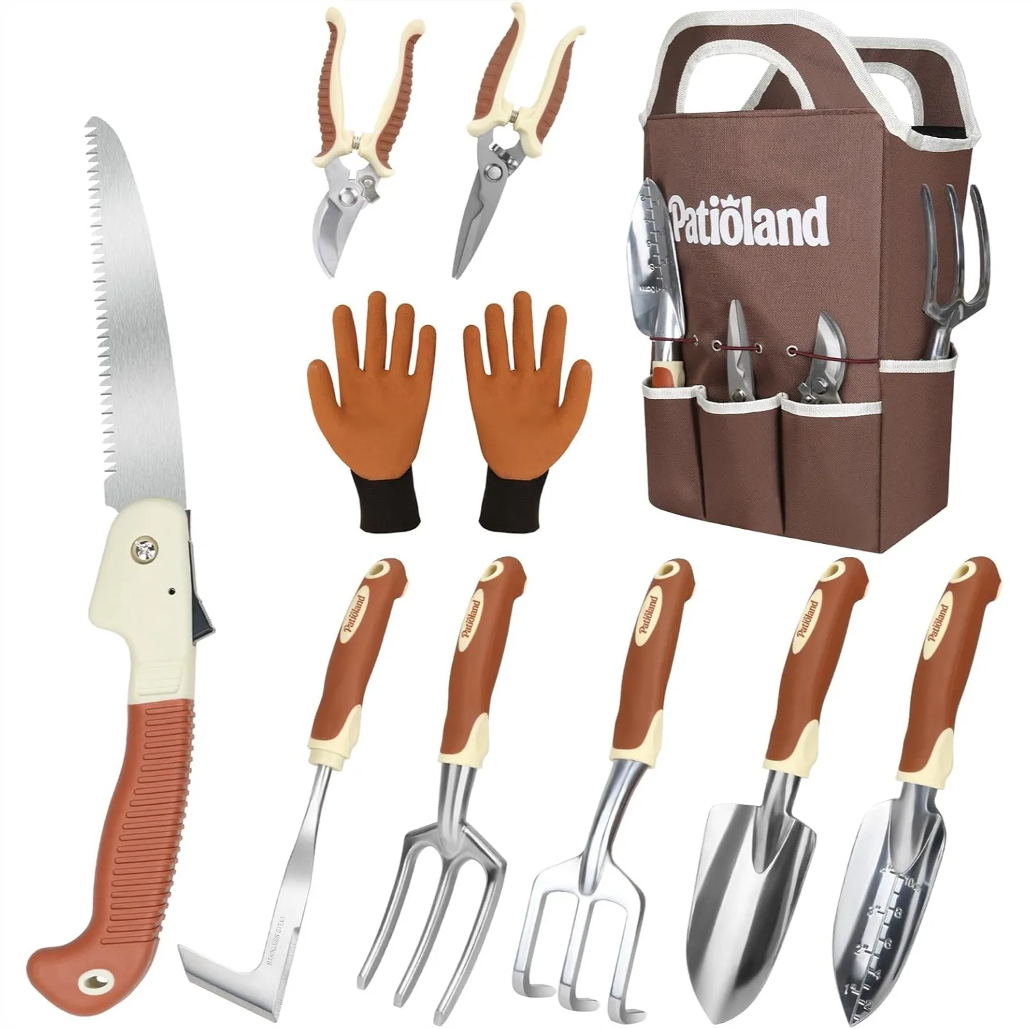 10-Piece Garden Tool Set with Ergonomic Handles, Rust-Resistant Aluminum, Tote Bag & Gloves
10-Piece Garden Tool Set with Ergonomic Handles, Rust-Resistant Aluminum, Tote Bag & Gloves