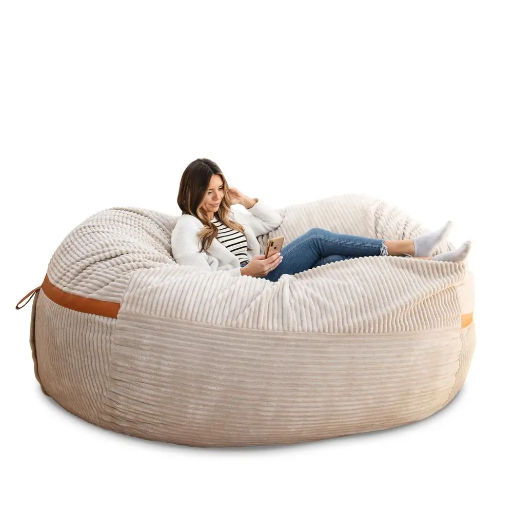 Fuf 8Ft Giant Foam Bean Bag Chair, Oversized Couch with Removable Cover for Kids, Teens, Adults, Vanilla Latte Corded Plush, 8
Fuf 8Ft Giant Foam Bean Bag Chair, Oversized Couch with Removable Cover for Kids, Teens, Adults, Vanilla Latte Corded Plush, 8
