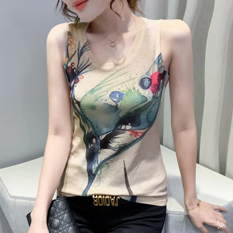 #4516 Summer Slim Vintage Printed Tank Tops For Women Sleeveless Sexy Tops Femme Basic Party Tank Top O Neck
#4516 Summer Slim Vintage Printed Tank Tops For Women Sleeveless Sexy Tops Femme Basic Party Tank Top O Neck