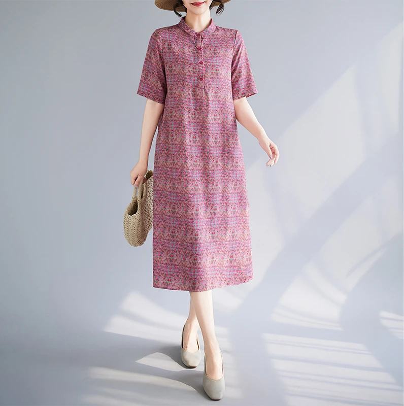 NYFS 2025 Summer New Vintage Cotton Long dress Loose Short Sleeve Cotton Linen Woman Dress Robe Elbise
NYFS 2025 Summer New Vintage Cotton Long dress Loose Short Sleeve Cotton Linen Woman Dress Robe Elbise