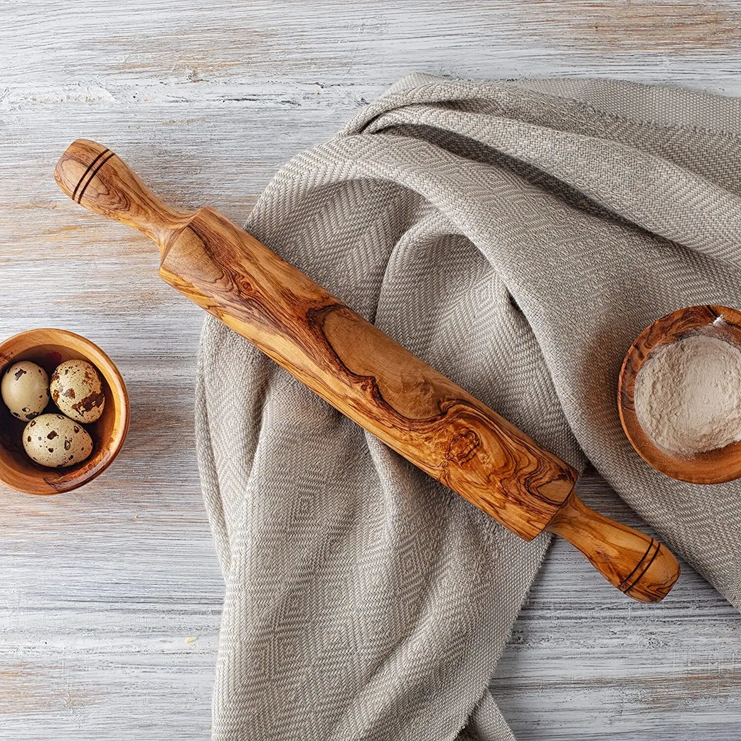 Olive Wood Rolling Pin with Handle Natural Wooden Baking Roller for Bread Dough Pastry Kitchen Cooking Tool Non Stick Surface
Olive Wood Rolling Pin with Handle Natural Wooden Baking Roller for Bread Dough Pastry Kitchen Cooking Tool Non Stick Surface