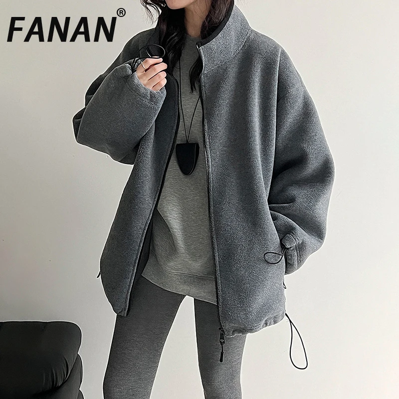 FANAN толстый теплый свитшот на шнурке для женщин, кардиган на молнии с воротником-стойкой, флисовые теплые пальто, женские топы, новинка зимы
FANAN толстый теплый свитшот на шнурке для женщин, кардиган на молнии с воротником-стойкой, флисовые теплые пальто, женские топы, новинка зимы
