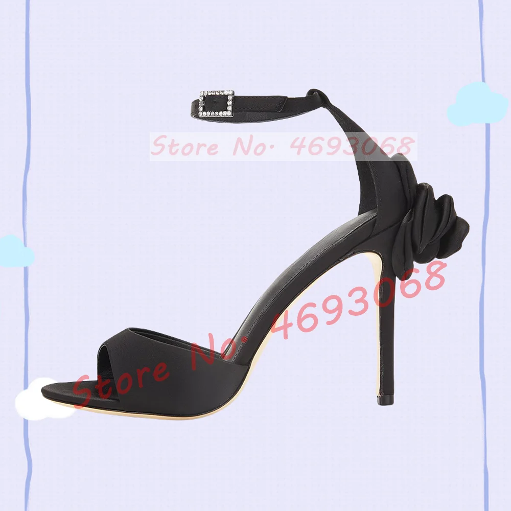 Back Rose Flower Black Satin Sandals Ladies Trendy Delicate Rhinestone Buckle Strap Sandals Women Evening Open Toe Party Shoes
Back Rose Flower Black Satin Sandals Ladies Trendy Delicate Rhinestone Buckle Strap Sandals Women Evening Open Toe Party Shoes