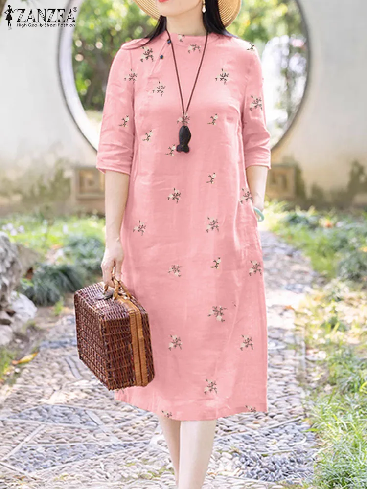 ZANZEA Women Elegant Dress Summer Half Sleeve Floral Vestidos Vintage Loose O Neck Work Sundress Embroidery Robe Fashion Dresses
ZANZEA Women Elegant Dress Summer Half Sleeve Floral Vestidos Vintage Loose O Neck Work Sundress Embroidery Robe Fashion Dresses