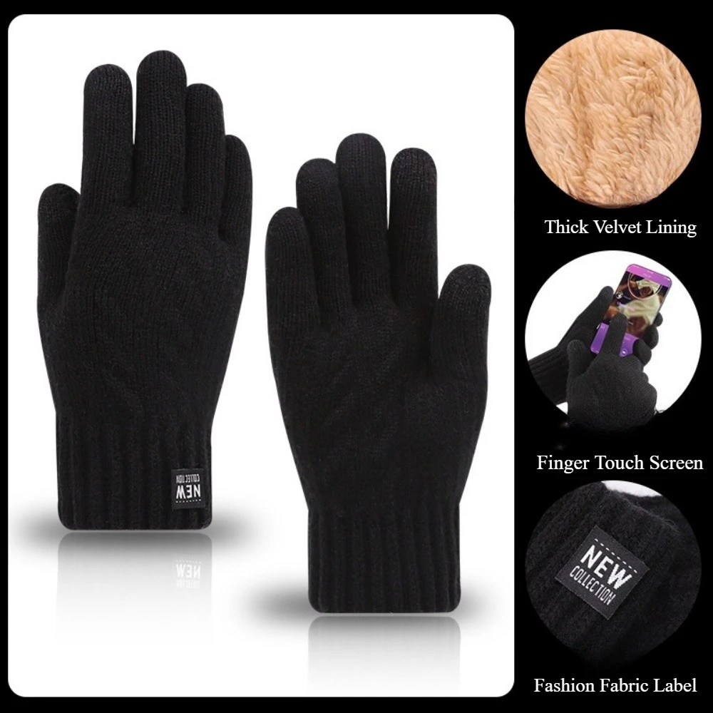 New Men's Warm Full Finger Gloves Winter Touchscreen Plus Fleece Gloves Woman Thickening Wool Knitted Cycling Driving Gloves
New Men's Warm Full Finger Gloves Winter Touchscreen Plus Fleece Gloves Woman Thickening Wool Knitted Cycling Driving Gloves