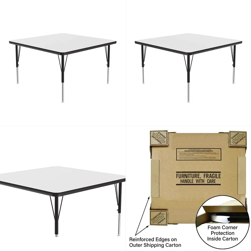 42x42 Square Classroom Activity Table, Adjustable Height, White Durable High Pressure Laminate, School Furniture A4242SQ36
42x42 Square Classroom Activity Table, Adjustable Height, White Durable High Pressure Laminate, School Furniture A4242SQ36