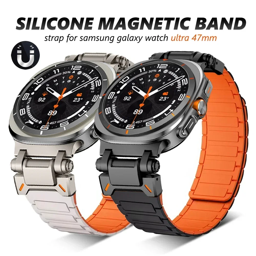 Silicone Magnetic Loop Band For Samsung Galaxy Ultra 47mm ULTRA 47MM Sports Men Strap No Gaps Quick Fit Stainless Steel Bracelet
Silicone Magnetic Loop Band For Samsung Galaxy Ultra 47mm ULTRA 47MM Sports Men Strap No Gaps Quick Fit Stainless Steel Bracelet