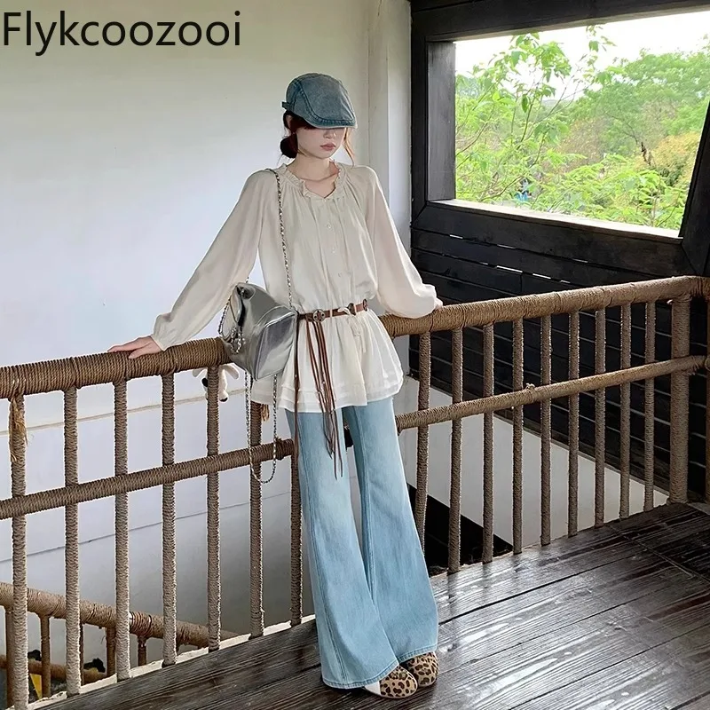 French Elegant Slash Neck Loose Puff Long Sleeve Shirt Women Ribbon Sash Waisted Solid Blouse Summer Lady Premium X-long Top
French Elegant Slash Neck Loose Puff Long Sleeve Shirt Women Ribbon Sash Waisted Solid Blouse Summer Lady Premium X-long Top