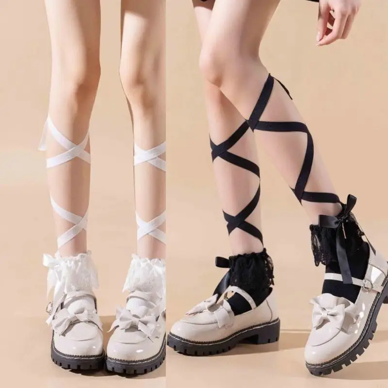L5YC Womens Teens Sweet Ruffle Lace Ribbon Tie Ankle Socks Japanese JK Girl Princess Elegant Bowknot Cotton Middle Tube Socks 
L5YC Womens Teens Sweet Ruffle Lace Ribbon Tie Ankle Socks Japanese JK Girl Princess Elegant Bowknot Cotton Middle Tube Socks