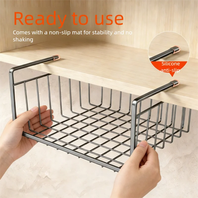 AOBT 2PCS No-Drill Kitchen Storage Hanging Basket Cabinet Cling Film Bag Rack Under-Desk Storage for Dormitory Organization
AOBT 2PCS No-Drill Kitchen Storage Hanging Basket Cabinet Cling Film Bag Rack Under-Desk Storage for Dormitory Organization