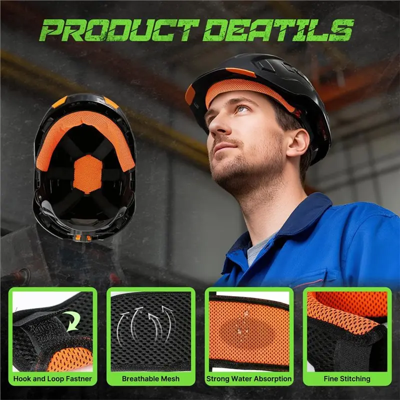 【VALUE MONEY】Washable Hard Hat Sweatband And Top Pad 2 Set With Padding 3-Layer Fabric Hardhats Sweat Liner
【VALUE MONEY】Washable Hard Hat Sweatband And Top Pad 2 Set With Padding 3-Layer Fabric Hardhats Sweat Liner