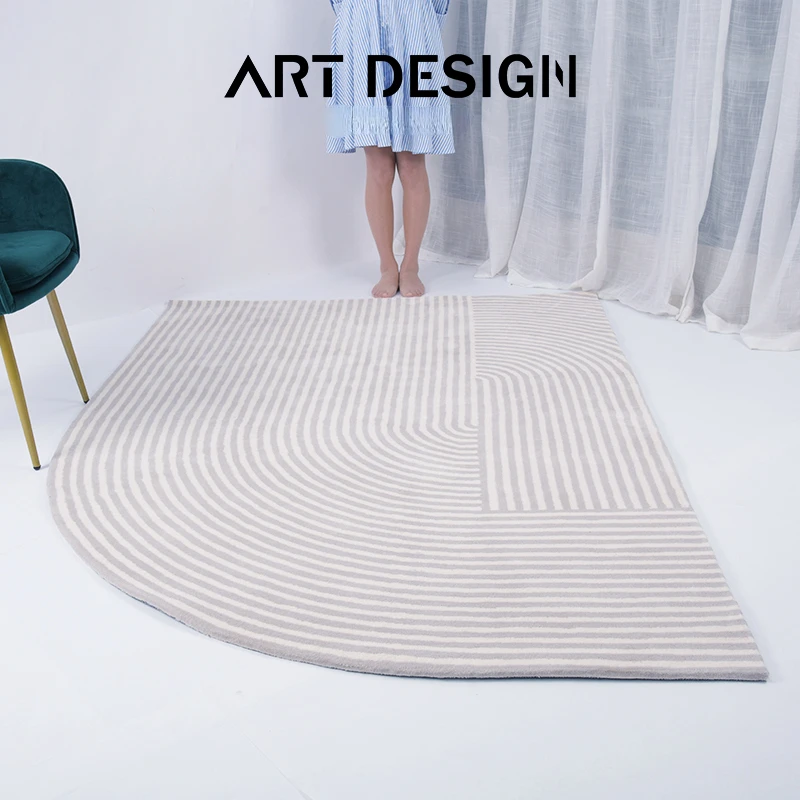 Modern Minimalist Striped Plush Carpet Living Room Irregular Decorative Carpets Cloakroom Lounge Rug Bedroom Thickened Rugs
Modern Minimalist Striped Plush Carpet Living Room Irregular Decorative Carpets Cloakroom Lounge Rug Bedroom Thickened Rugs