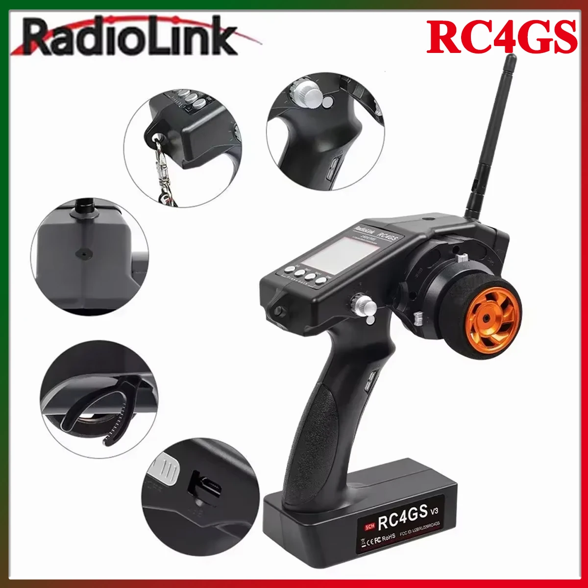 RadioLink RC4GS V3 5-канальный пульт дистанционного управления 5-канальный передатчик R6FG V5.1 гироскопический приемник расстояние 400 м для модели автомобиля на радиоуправлении, лодки
RadioLink RC4GS V3 5-канальный пульт дистанционного управления 5-канальный передатчик R6FG V5.1 гироскопический приемник расстояние 400 м для модели автомобиля на радиоуправлении, лодки