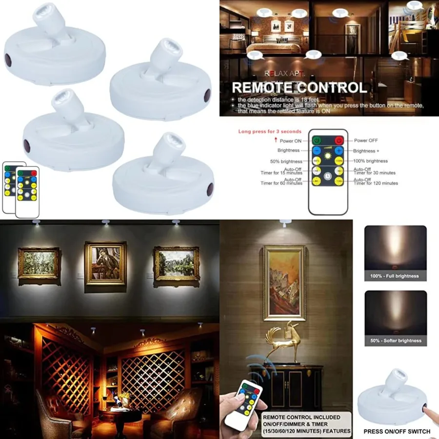 LED Spotlight, Battery Operated Picture Lights, Indoor Uplight, Puck Lights with Remote, Spot Light for Wall Art Display Dartbo
LED Spotlight, Battery Operated Picture Lights, Indoor Uplight, Puck Lights with Remote, Spot Light for Wall Art Display Dartbo