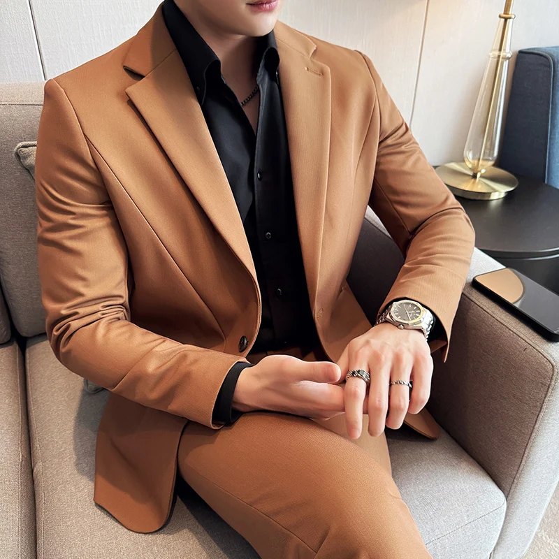 Корейский приталенный костюм, модный повседневный деловой пиджак, брюки, комплект из 2 предметов, костюмы для свадьбы, жениха, офиса, вечеринки, выпускного вечера, M-5XL
Корейский приталенный костюм, модный повседневный деловой пиджак, брюки, комплект из 2 предметов, костюмы для свадьбы, жениха, офиса, вечеринки, выпускного вечера, M-5XL