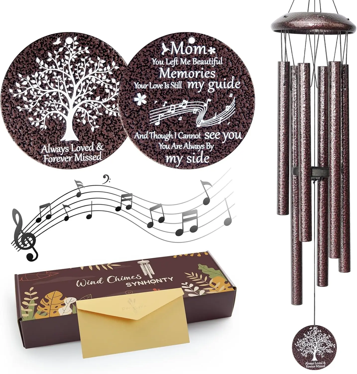 25" Memorial Wind Chimes for Loss of Mom, Sympathy Gifts for Mother, Bereavement Condolence Remembrance Wind Chime with Card
25" Memorial Wind Chimes for Loss of Mom, Sympathy Gifts for Mother, Bereavement Condolence Remembrance Wind Chime with Card