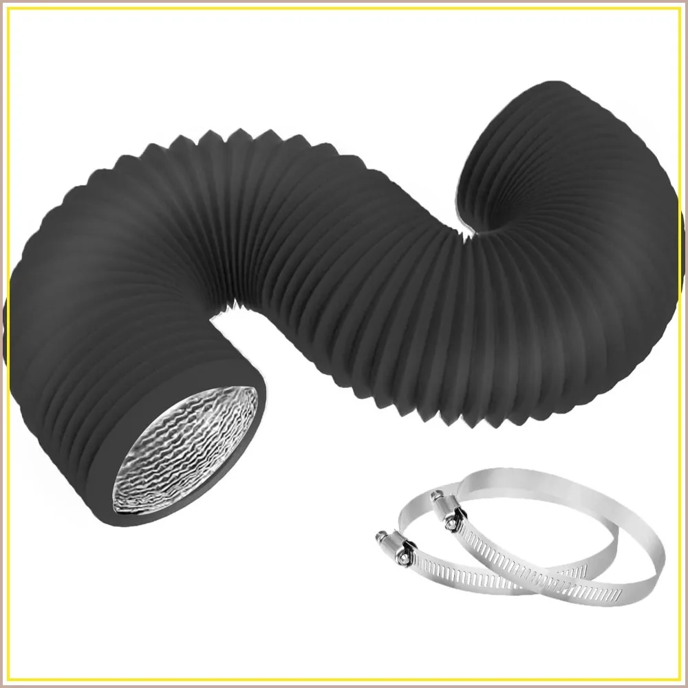 4 Inch 3 Feet Flexible Dryer Vent Hose, Insulated Air Ducting with 2 Clamps for HVAC
4 Inch 3 Feet Flexible Dryer Vent Hose, Insulated Air Ducting with 2 Clamps for HVAC