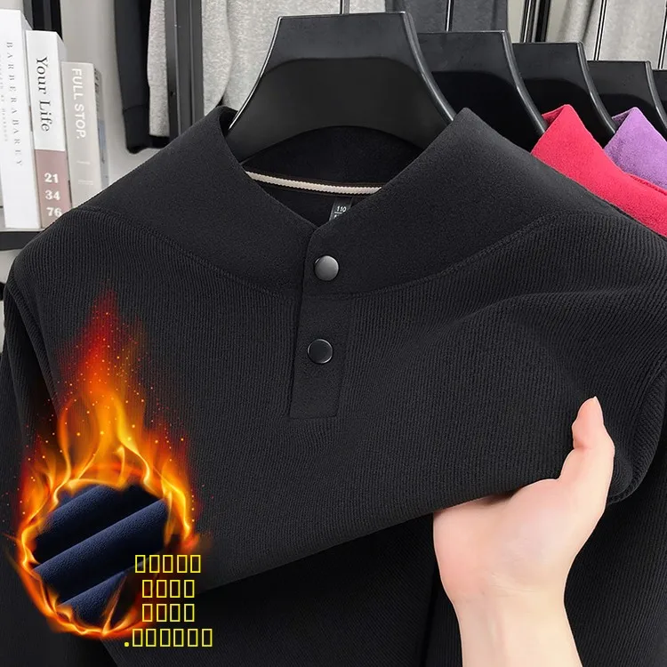 Утепленная мужская термофутболка с высоким воротником и длинным рукавом, на флисовой подкладке, из двустороннего немецкого бархата, теплая, модная, для базового слоя одежды
Утепленная мужская термофутболка с высоким воротником и длинным рукавом, на флисовой подкладке, из двустороннего немецкого бархата, теплая, модная, для базового слоя одежды