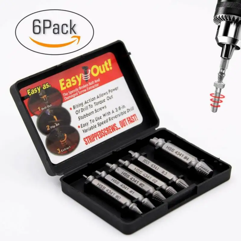 6PCS Damaged Screw Extractor Broken Bolt Double-headed Drill Bits Tool HSS High speed steel Parts Replace Speed Out
6PCS Damaged Screw Extractor Broken Bolt Double-headed Drill Bits Tool HSS High speed steel Parts Replace Speed Out