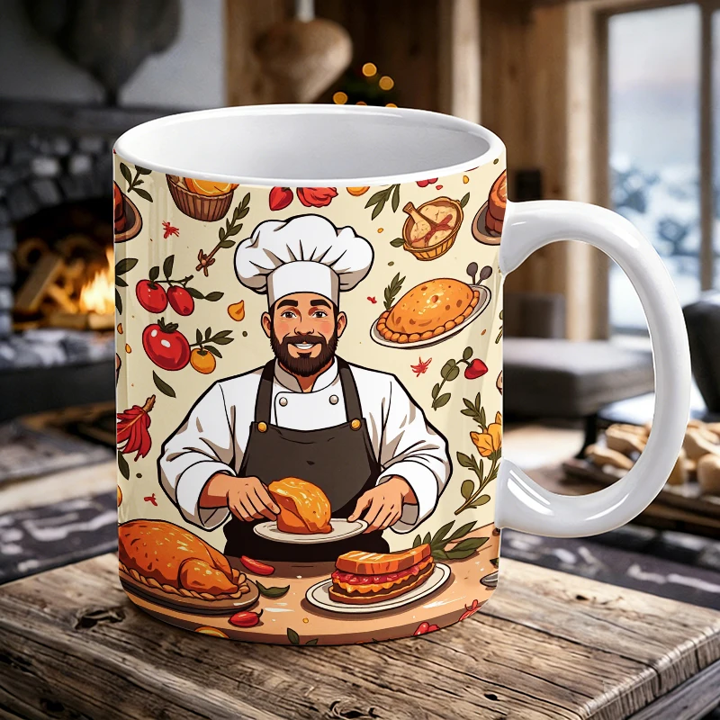 11ozChef & Harvest Feast Mug Foodie Coffee Cup All-Over Print Cartoon Culinary Ceramic Water Cup Gifts for friends
11ozChef & Harvest Feast Mug Foodie Coffee Cup All-Over Print Cartoon Culinary Ceramic Water Cup Gifts for friends