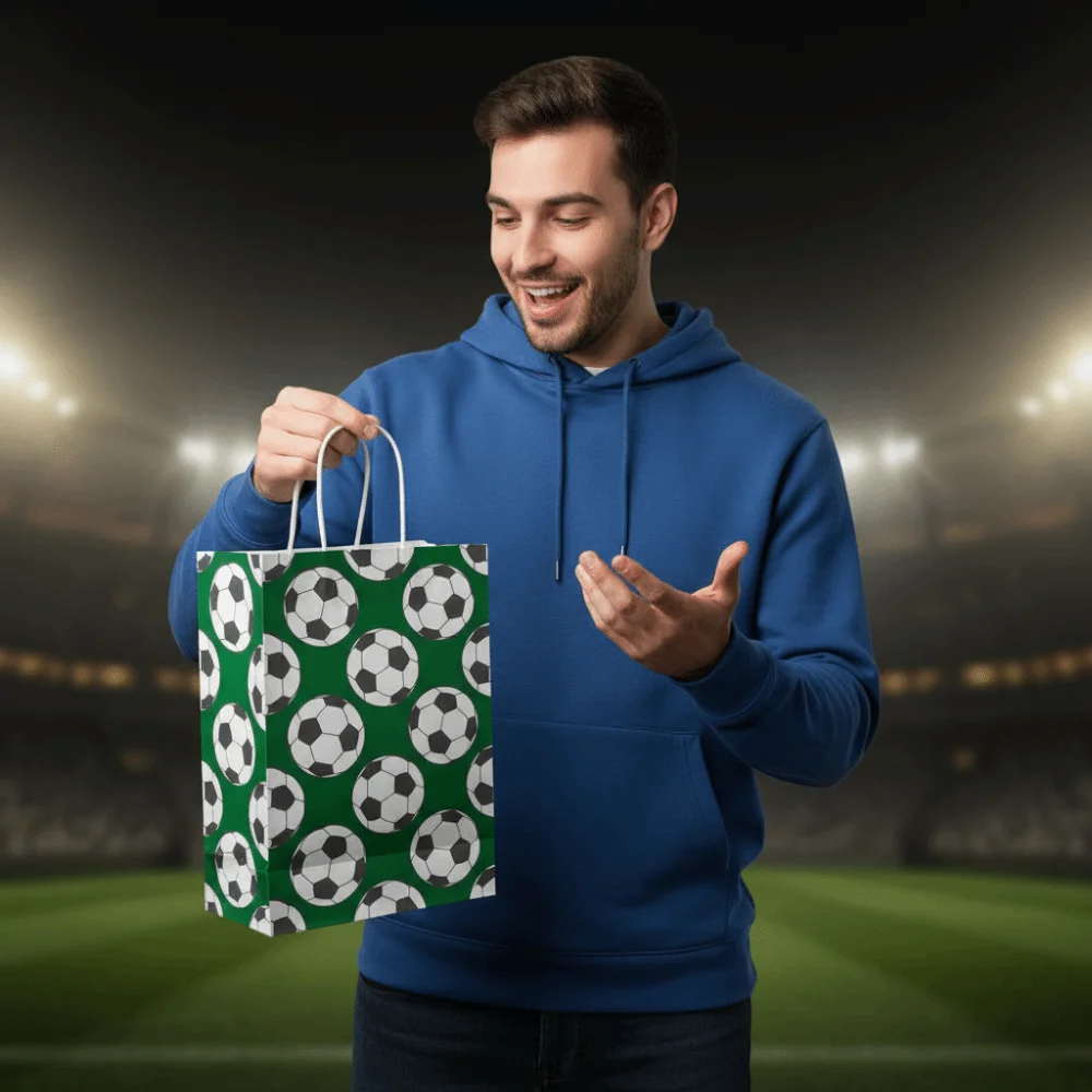 12 PCS Printed Gift Bags for Soccer Events Large Capacity Portable Football Themed Favor Bags Green Lightweight
12 PCS Printed Gift Bags for Soccer Events Large Capacity Portable Football Themed Favor Bags Green Lightweight