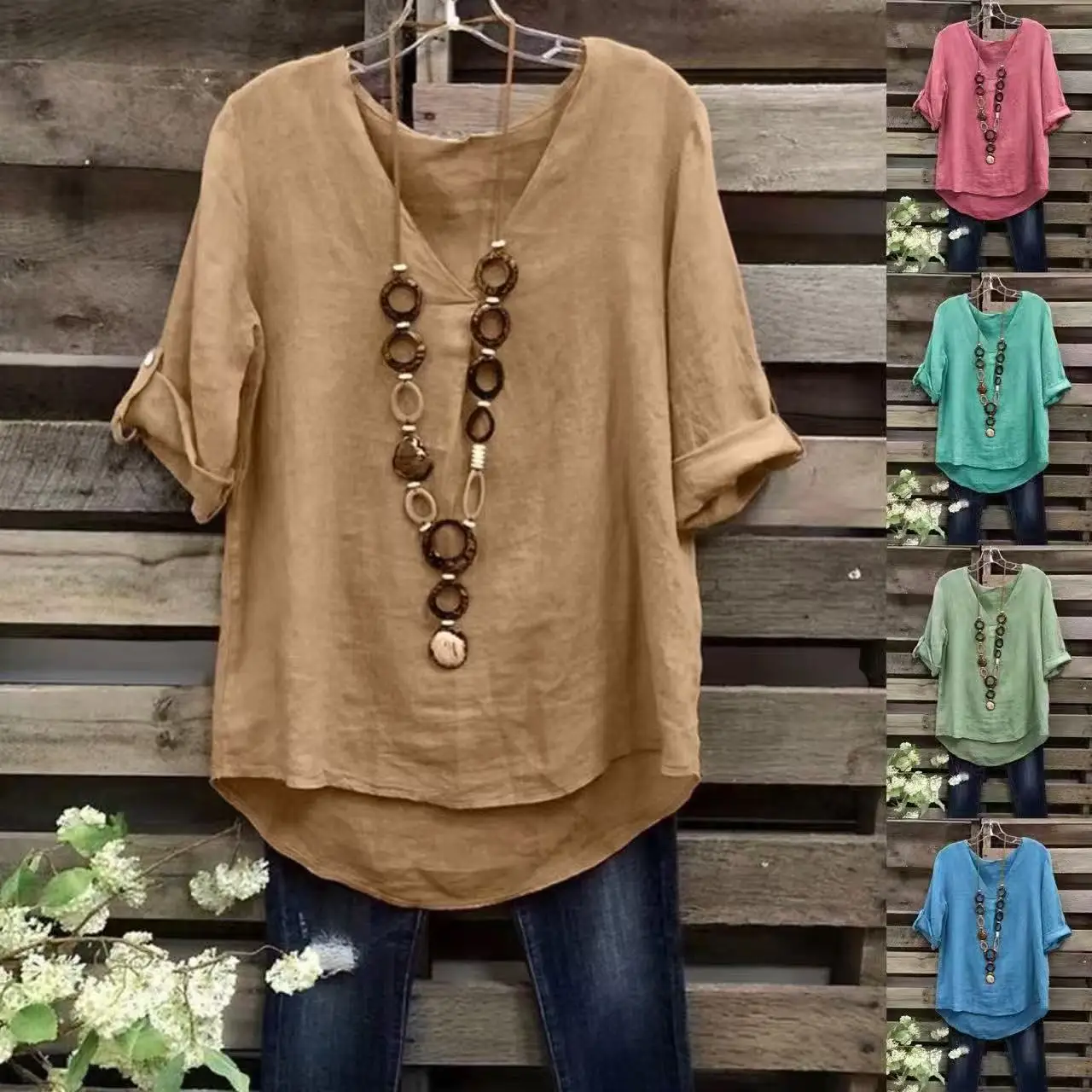 Women's Loose Waffle Knit Sweaters, Long Sleeve Button Henley Neck Pullover, Casual Raglan Sleeve Knit Tops in Multi Colors
Women's Loose Waffle Knit Sweaters, Long Sleeve Button Henley Neck Pullover, Casual Raglan Sleeve Knit Tops in Multi Colors