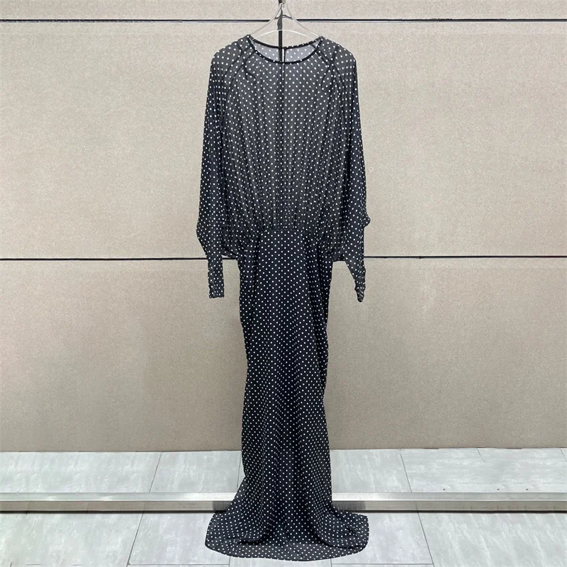 Women's dress New round dot printed long dresses for autumn 2025 Sexy semi transparent floor length dress Elegant party dresses
Women's dress New round dot printed long dresses for autumn 2025 Sexy semi transparent floor length dress Elegant party dresses