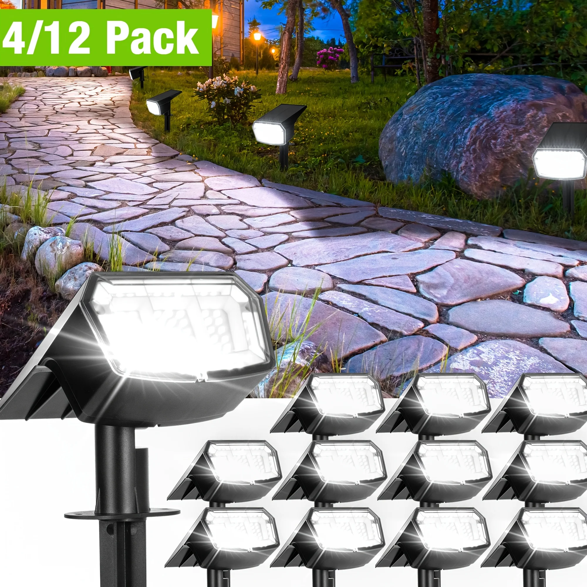12/6/4 Pack Solar Outdoor Light Garden IP65 Waterproof 3 Lighting Modes Solar Spotlights For Christmas Decorations Outside Accent Lighting Landscape Solar Powered Lights For Outside Yard Landscape Lighting For Garden, Yard, Camping, Room Decor
12/6/4 Pack Solar Outdoor Light Garden IP65 Waterproof 3 Lighting Modes Solar Spotlights For Christmas Decorations Outside Accent Lighting Landscape Solar Powered Lights For Outside Yard Landscape Lighting For Garden, Yard, Camping, Room Decor