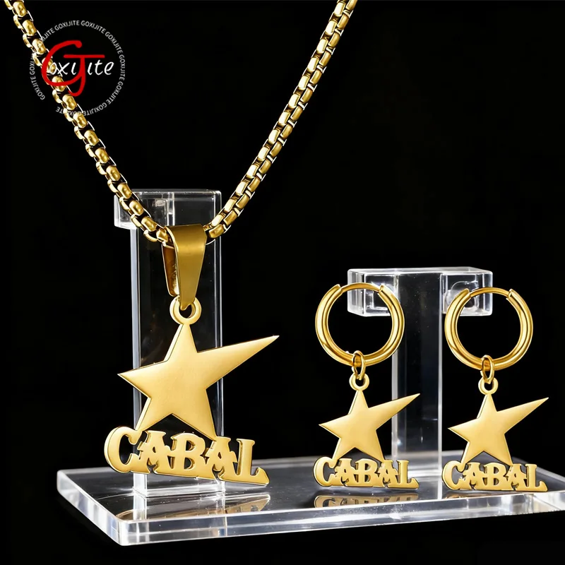 Goxijite Stainless Steel Custom Name Heart Star Necklace Earrings Set Personalized Letter Butterfly Necklace Women Jewelry gift
Goxijite Stainless Steel Custom Name Heart Star Necklace Earrings Set Personalized Letter Butterfly Necklace Women Jewelry gift