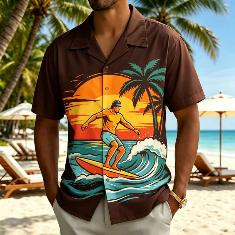 Men's Retro Tropical Illustration Print Short Sleeve Shirt,for Beach Trips, Casual Bar Nights and Vacation Hangouts
Men's Retro Tropical Illustration Print Short Sleeve Shirt,for Beach Trips, Casual Bar Nights and Vacation Hangouts