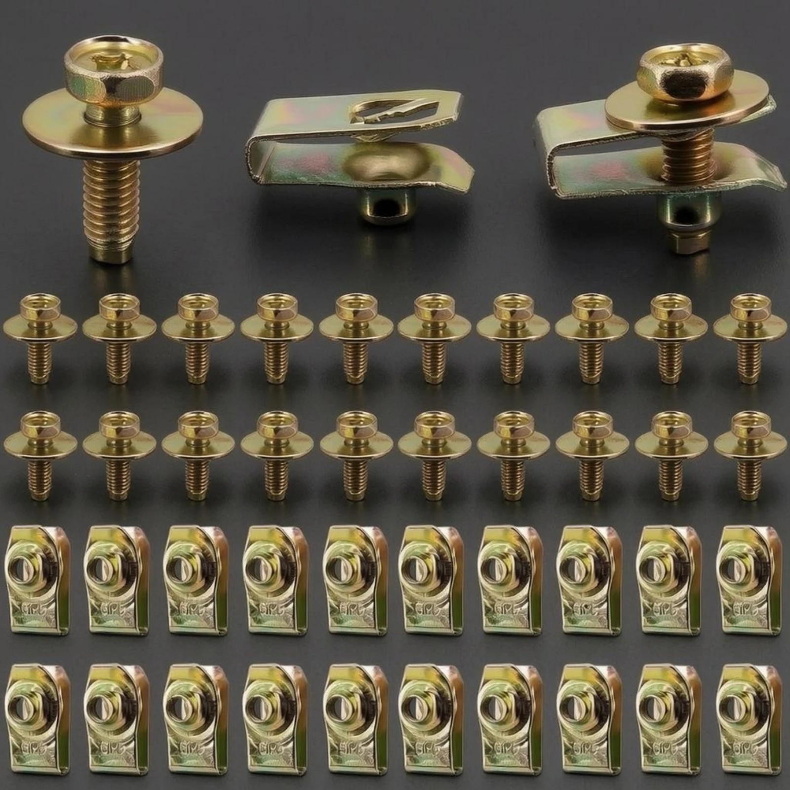 40 Pieces Washer Head Screw Clip Set Yellow Gold Body Bolt and Clip Set Panel Bolt Kit Rust-Resistant Automotive Parts
40 Pieces Washer Head Screw Clip Set Yellow Gold Body Bolt and Clip Set Panel Bolt Kit Rust-Resistant Automotive Parts