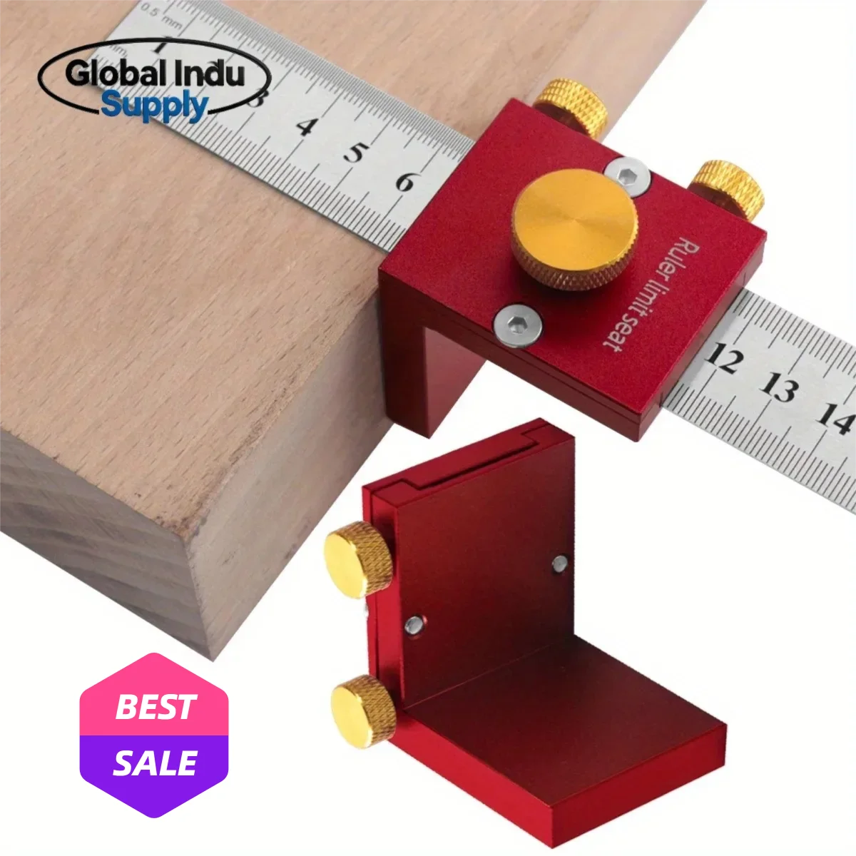 Steel Ruler Scribing Block Aluminum Angle Scriber Line Marking Gauge Woodworking DIY Carpentry Measuring Locator Tool