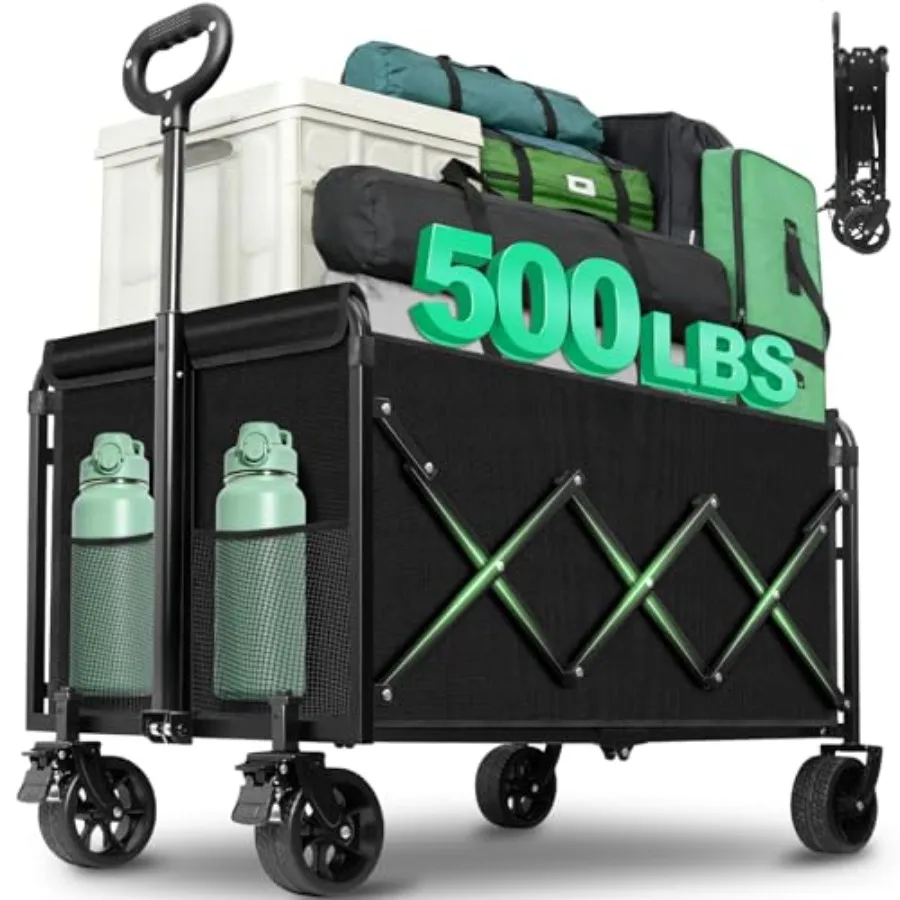 Folding n Cart with All-Terrain Wheels Heavy Duty Collapsible Utility n for Grocery, Sports, Garden, Cam, Shop 500LBS
Folding n Cart with All-Terrain Wheels Heavy Duty Collapsible Utility n for Grocery, Sports, Garden, Cam, Shop 500LBS