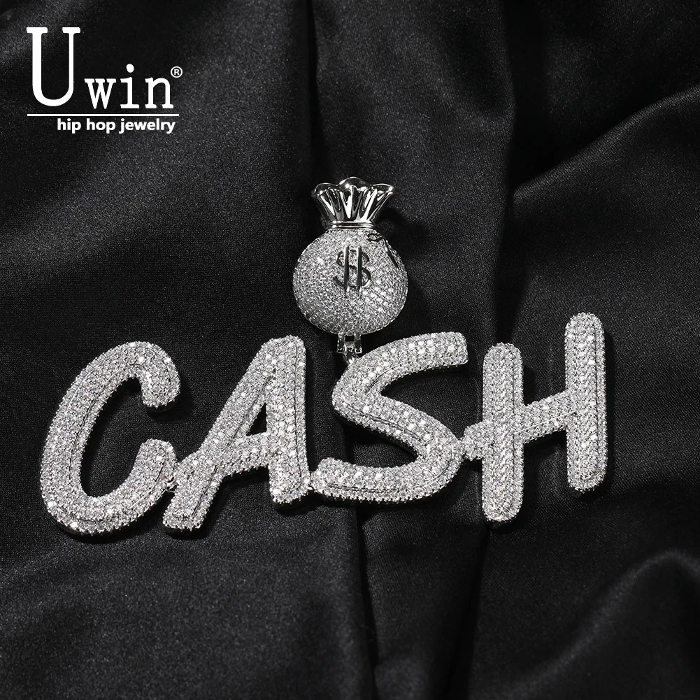 Uwin Custom Bubble Letters With Dollar Sign Money Bag Bail Name Pendant Necklace Iced Out CZ Charm Hiphop Jewelry
Uwin Custom Bubble Letters With Dollar Sign Money Bag Bail Name Pendant Necklace Iced Out CZ Charm Hiphop Jewelry