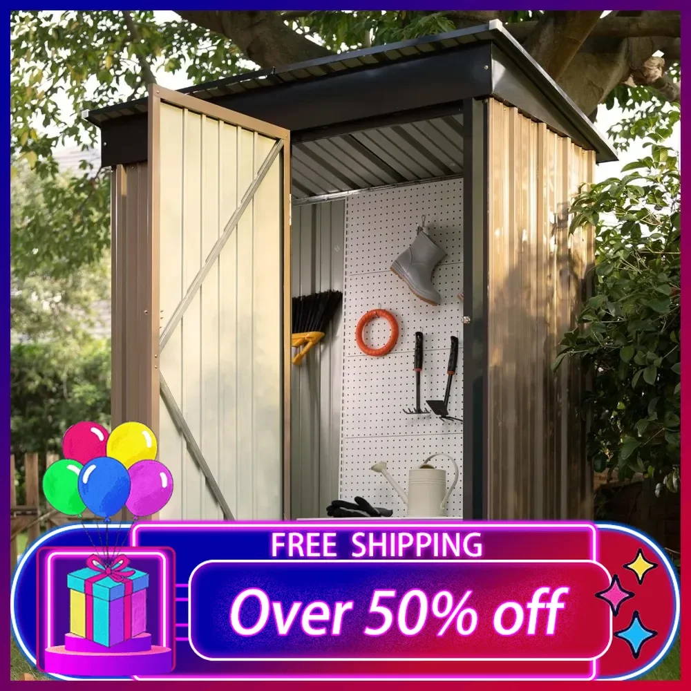Outdoor Storage Shed 5 x 3 FT Lockable Metal Garden Shed Steel Anti-Corrosion Storage House with Lockable Door for Backyard
Outdoor Storage Shed 5 x 3 FT Lockable Metal Garden Shed Steel Anti-Corrosion Storage House with Lockable Door for Backyard