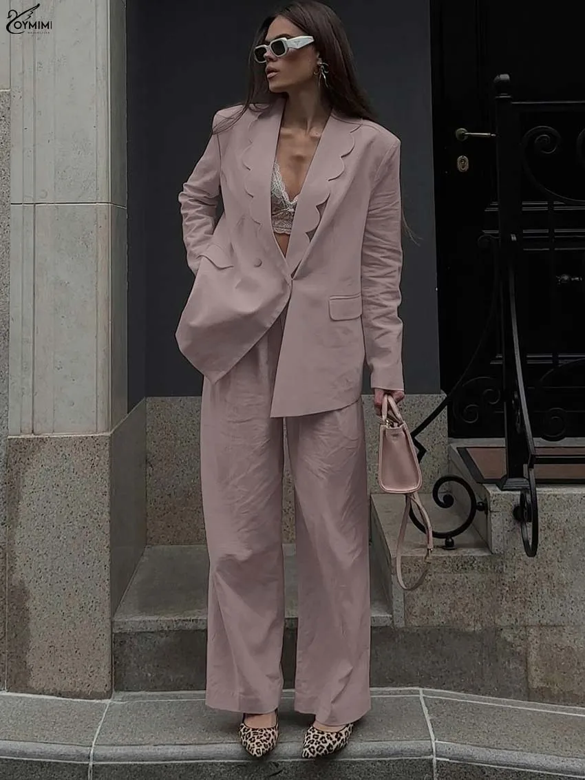 Oymimi Fashion Pink Cotton 2 Pieces Set For Woman Elegant Long Sleeve Pockets Double Breasted Shirts And Straight Trousers Sets
Oymimi Fashion Pink Cotton 2 Pieces Set For Woman Elegant Long Sleeve Pockets Double Breasted Shirts And Straight Trousers Sets
