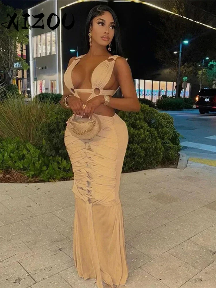XIZOU Cirque Cross Hollow Dress Women Sexy Chic Y2K Trend Backless Sleeveless Elegant Birthday Party Stretch Maxi Bodycon
XIZOU Cirque Cross Hollow Dress Women Sexy Chic Y2K Trend Backless Sleeveless Elegant Birthday Party Stretch Maxi Bodycon