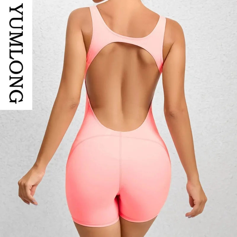Backless Sleeveless Yoga Fitness Jumpsuit Women Workout Gym Short One-Piece Bodysuit Ladies Activewear Athletic Suit 2025 NEW
Backless Sleeveless Yoga Fitness Jumpsuit Women Workout Gym Short One-Piece Bodysuit Ladies Activewear Athletic Suit 2025 NEW