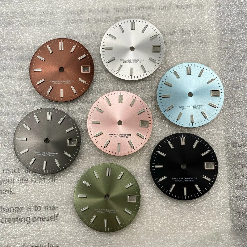 Modified accessory log dial 28.5mm sun stripe nail literal suitable for NH35 movement watch accessories
Modified accessory log dial 28.5mm sun stripe nail literal suitable for NH35 movement watch accessories