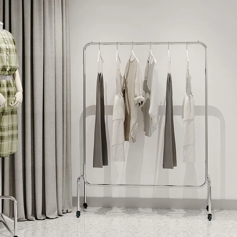 Stainless Standing Garment Rack for Women's Clothing Stores Brushed Silver Finish Coat Racks with Wheels Stylish Display Storage
Stainless Standing Garment Rack for Women's Clothing Stores Brushed Silver Finish Coat Racks with Wheels Stylish Display Storage
