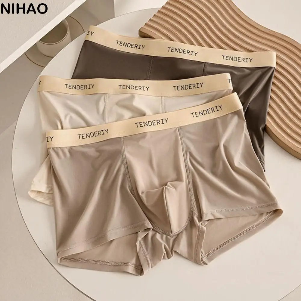 4Pcs Fashion Letter Ice Silk Panties Mid Waist Underpants Underwear for Men Simple Thin Seamless Thin Briefs Male
4Pcs Fashion Letter Ice Silk Panties Mid Waist Underpants Underwear for Men Simple Thin Seamless Thin Briefs Male