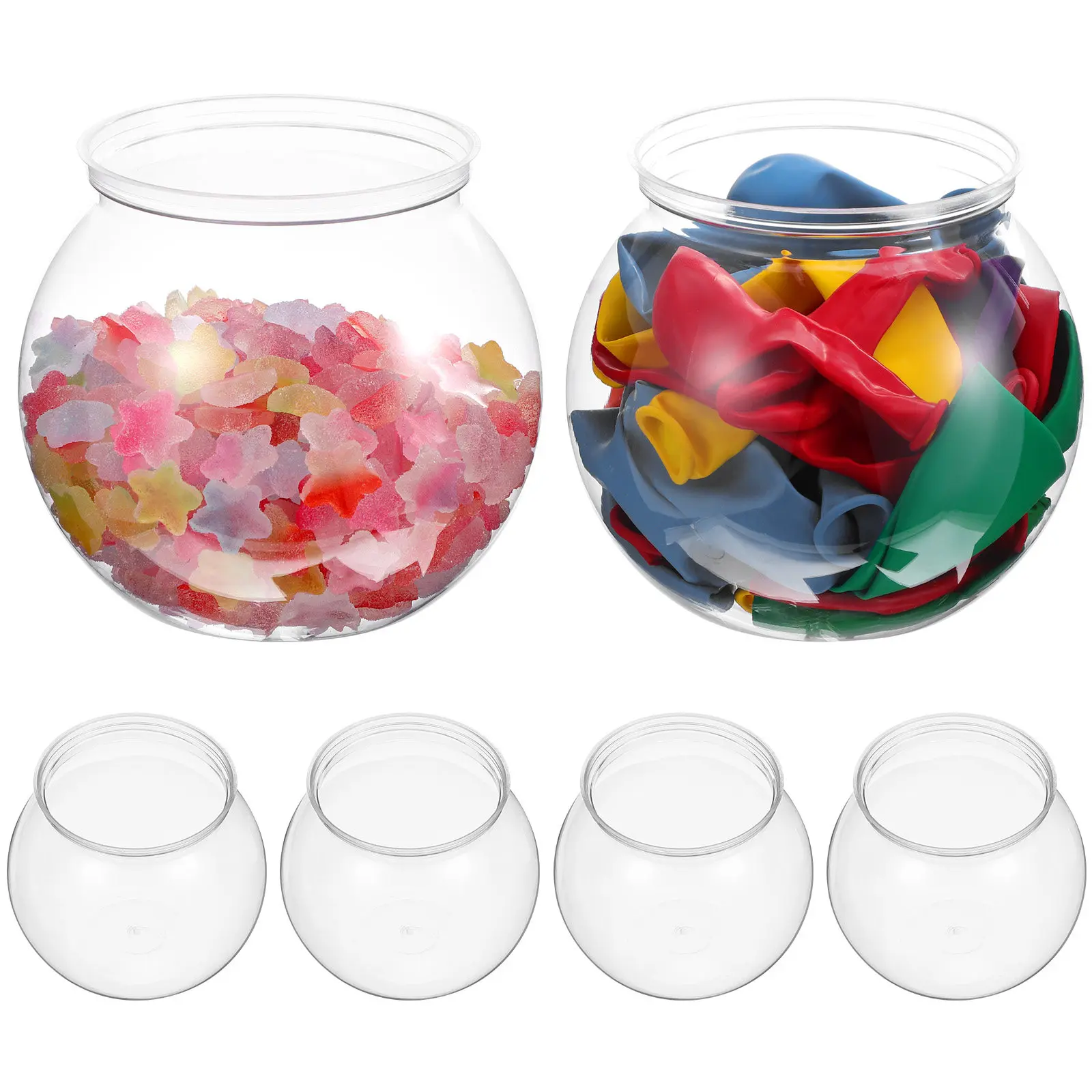 6Pcs Round Clear Plastic Fish Bowls Small Lightweight Fish Tank Desktop Aquarium for Home Office Decoration Decorative Vase
6Pcs Round Clear Plastic Fish Bowls Small Lightweight Fish Tank Desktop Aquarium for Home Office Decoration Decorative Vase