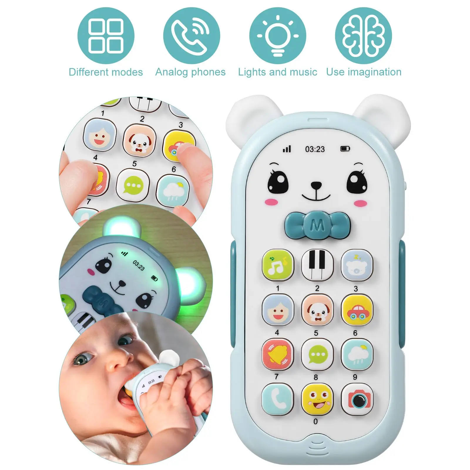 Children's Mobile Phone Toy Kid Phones with Music Toddler Toys Cell Baby Abs 6 Months Teether Newborn for Kids
Children's Mobile Phone Toy Kid Phones with Music Toddler Toys Cell Baby Abs 6 Months Teether Newborn for Kids