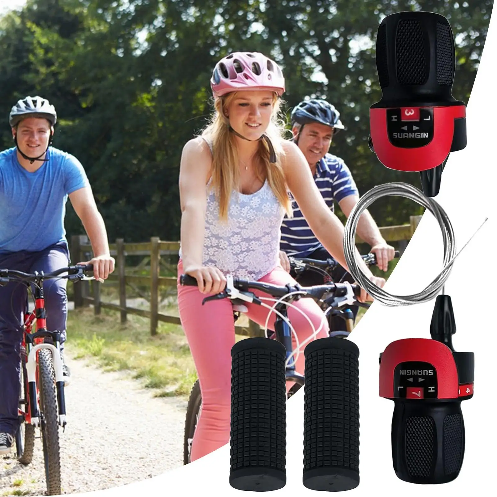 Cycling Gear Lever 1 Pair Bicycle Twist Grip Gear Shifters Rubber Replacement Parts For E-Bikes Mountain Road Touring Commuting
Cycling Gear Lever 1 Pair Bicycle Twist Grip Gear Shifters Rubber Replacement Parts For E-Bikes Mountain Road Touring Commuting