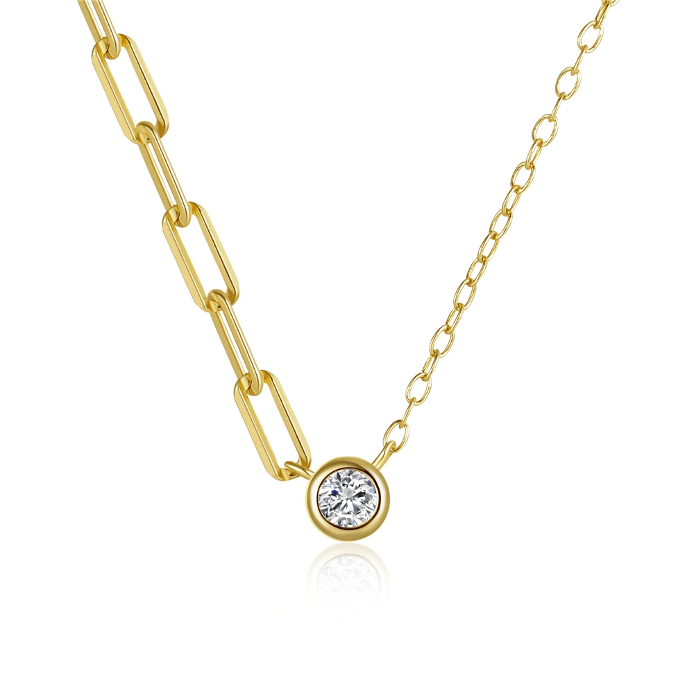 925 Sterling Silver Splice Chain Necklace Simple Round Zircon Pendant Necklace For Women Daily Jewerly 2023 New Trend
925 Sterling Silver Splice Chain Necklace Simple Round Zircon Pendant Necklace For Women Daily Jewerly 2023 New Trend