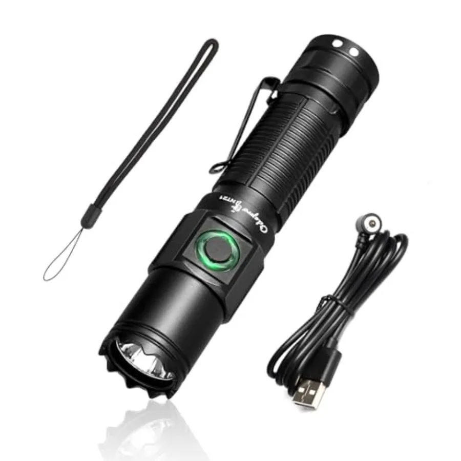 NT21 1200 Lumens Small Bright Rechargeable Flashlight with Power Display IP67 Waterproof 5 Light Modes 984ft Long Throw EDC Poc
NT21 1200 Lumens Small Bright Rechargeable Flashlight with Power Display IP67 Waterproof 5 Light Modes 984ft Long Throw EDC Poc