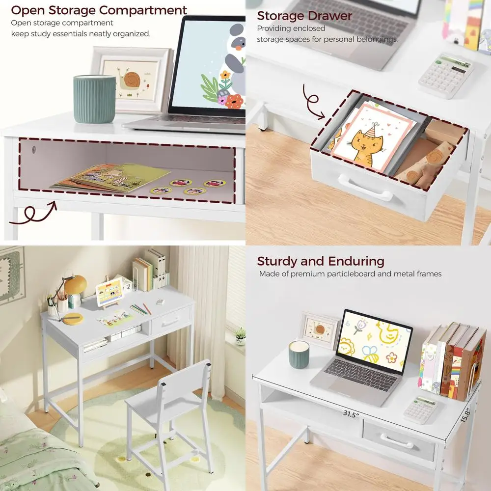 Детский учебный стол с книжной полкой и ящиком, белый деревянный письменный стол для детской комнаты и спальни, идеально подходит для учебы, KDBW
Детский учебный стол с книжной полкой и ящиком, белый деревянный письменный стол для детской комнаты и спальни, идеально подходит для учебы, KDBW