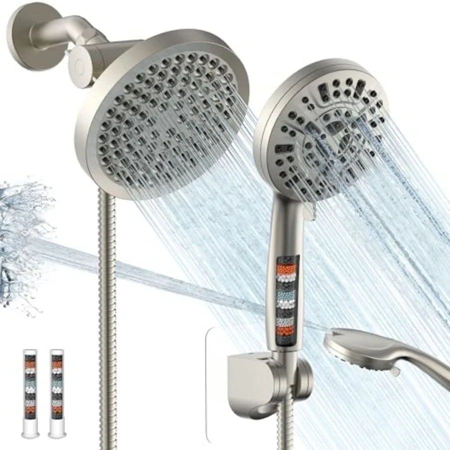 Shower Head with Handheld Spray Combo, 6" High Pressure Rain ShowerHead, 5" Dual Double Handheld Shower Head with 10-Mode 78" H
Shower Head with Handheld Spray Combo, 6" High Pressure Rain ShowerHead, 5" Dual Double Handheld Shower Head with 10-Mode 78" H